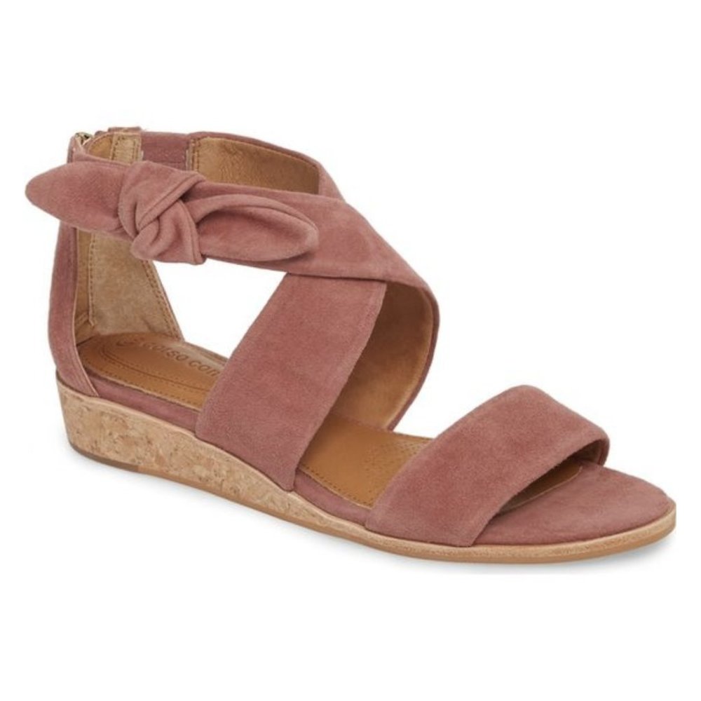 CC Corso Como Rasque Suede Low Wedge Sandal Sz. 9.5